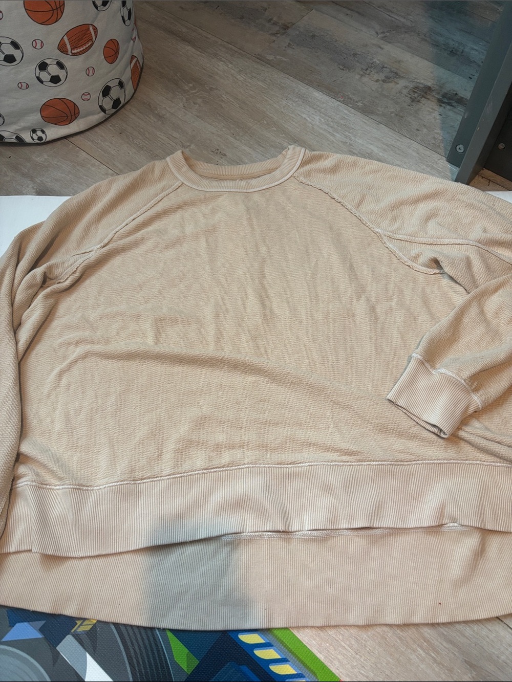 aerie Scoop Neck Lightweight Sweater in Beige